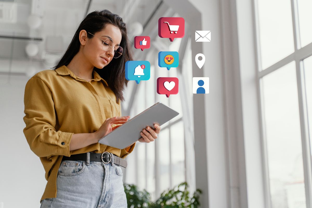 People using social media apps on smartphones