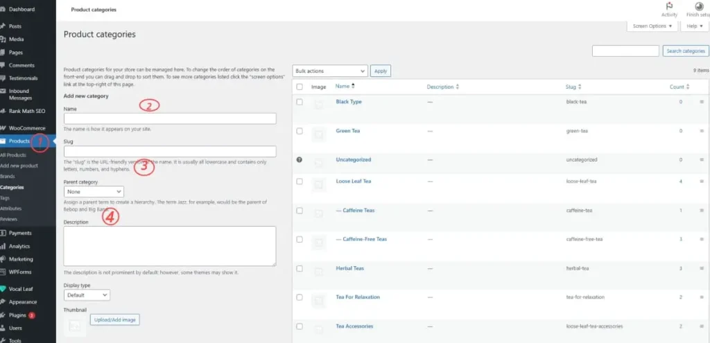Creating and Managing Product Categories