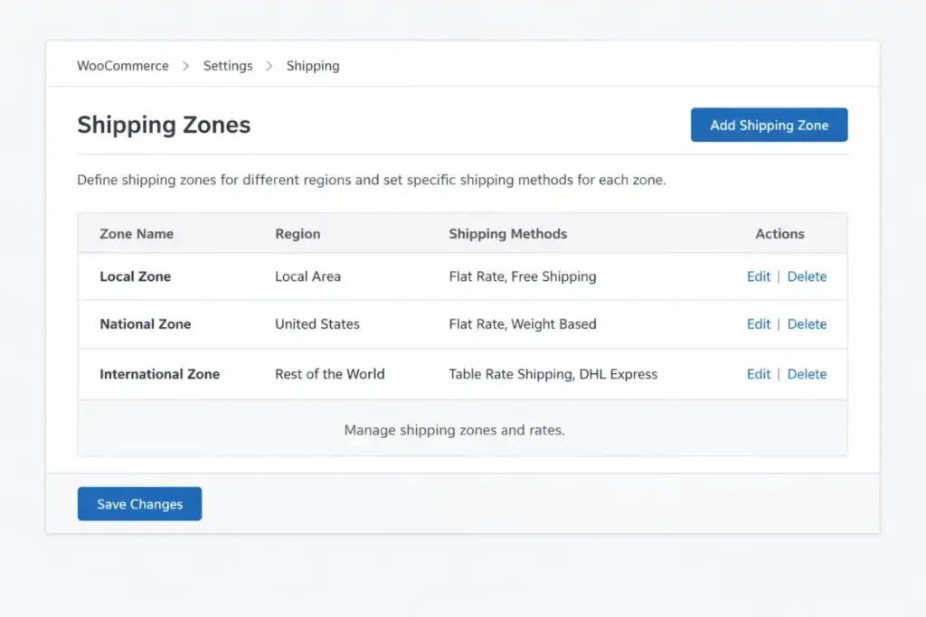 Shipping Setup in WooCommerce