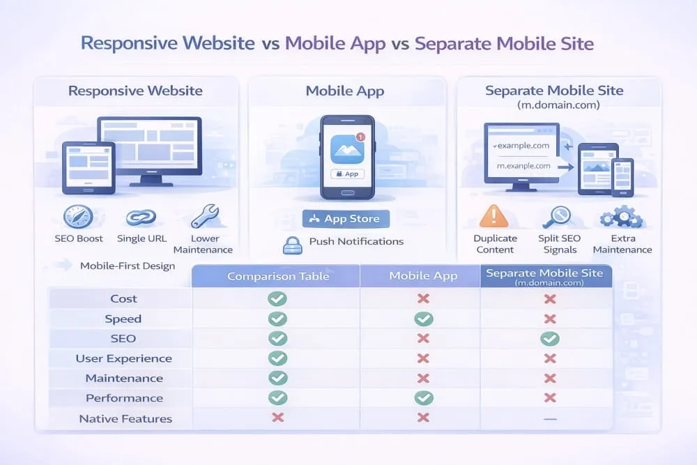 Responsive Website vs Mobile App vs Separate Mobile Site