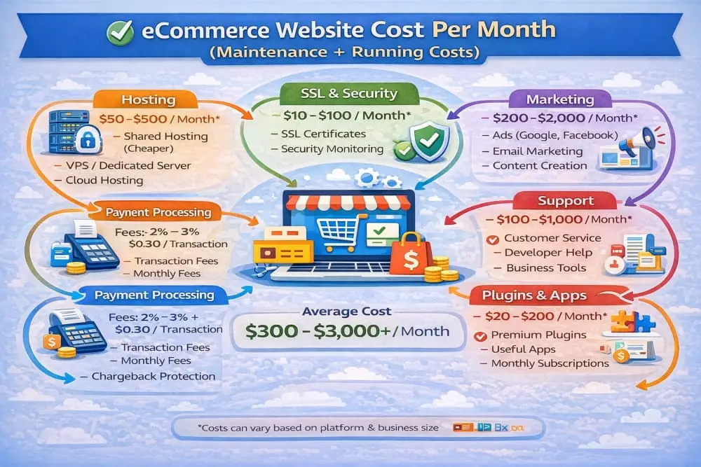 eCommerce Website Cost Per Month