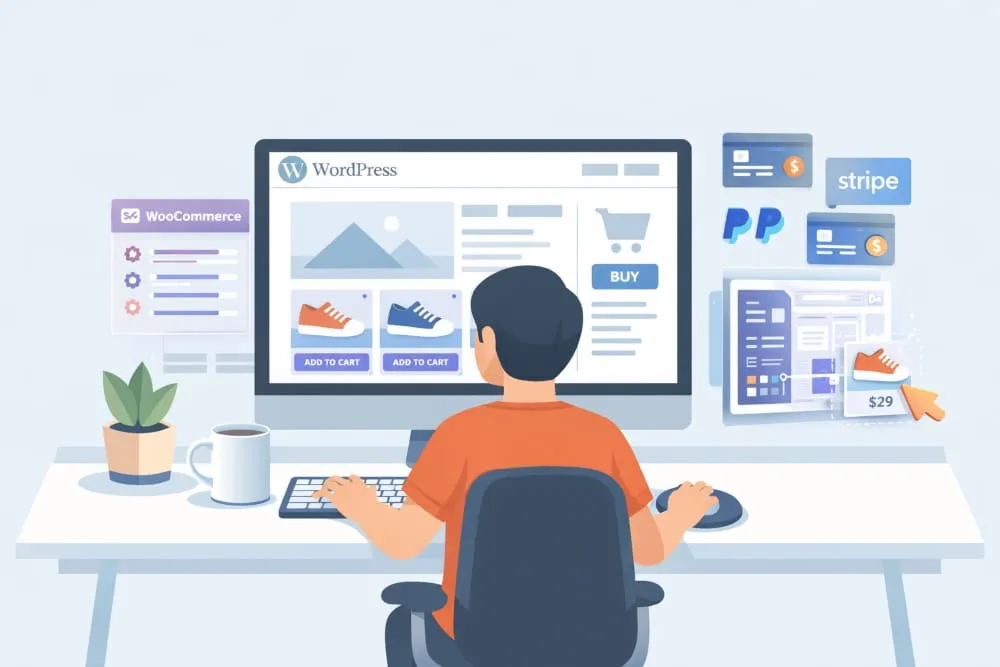 ecommerce website using WordPress and WooCommerce